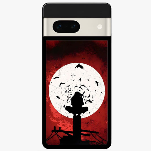 Itachi Limited Edition Naruto Anime Glass Case showing flat back view with iconic anime character artwork and glossy glass finish.