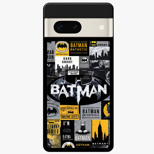 Knight Gotham Rise Glass Case showing flat back view with dark hero inspired artwork and glossy glass finish.