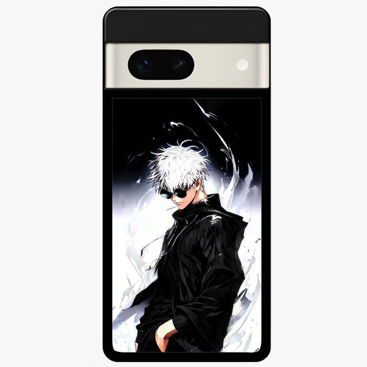 Limitless Shadow King Glass Case showing flat back view with powerful shadow warrior artwork and glossy glass finish.