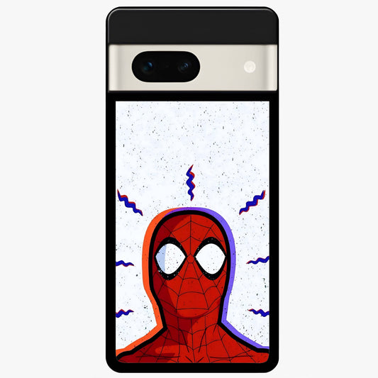 Omg Spiderman Glass Case showing flat back view with bold superhero inspired artwork and glossy glass finish.