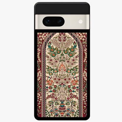 Persian Inspired Glass Case showing flat back view with ornate Persian style pattern artwork and glossy glass finish.