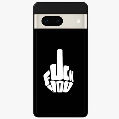 Rebel Mode On Glass Case showing flat back view with bold rebellious typography artwork and glossy glass finish.