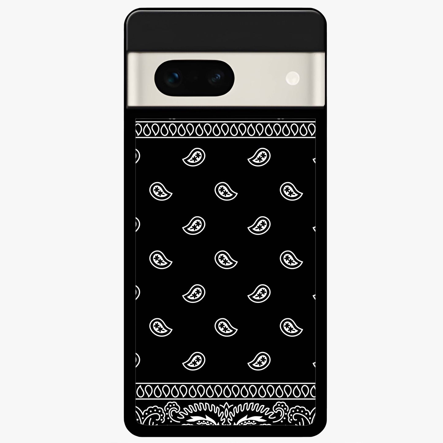 Retro Rebel Threads Glass Case showing flat back view with vintage street style artwork and glossy glass finish.