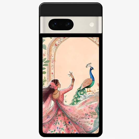 Royal Grace Muse Glass Case showing flat back view with elegant artistic artwork and glossy glass finish.