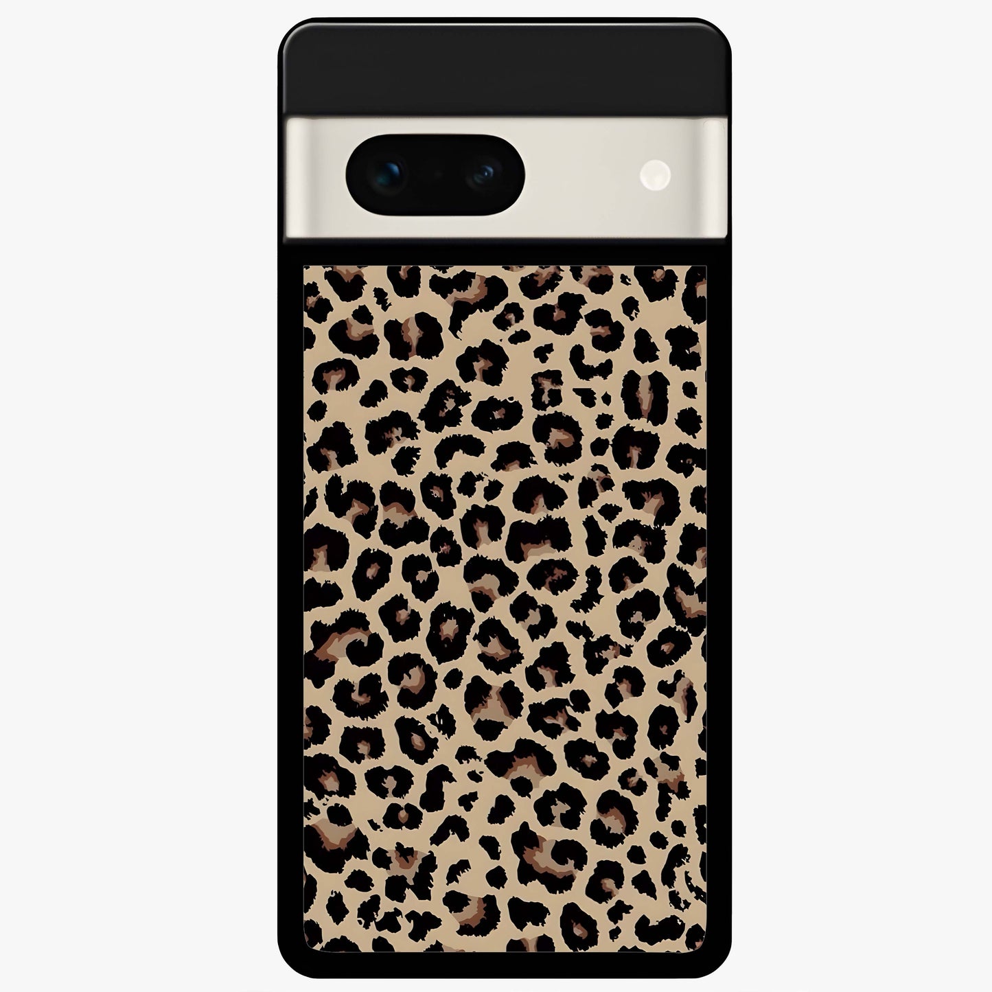 Savage Chic Pattern Glass Case showing flat back view with stylish patterned artwork and glossy glass finish.