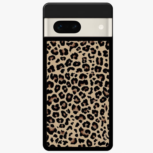Savage Chic Pattern Glass Case showing flat back view with stylish patterned artwork and glossy glass finish.