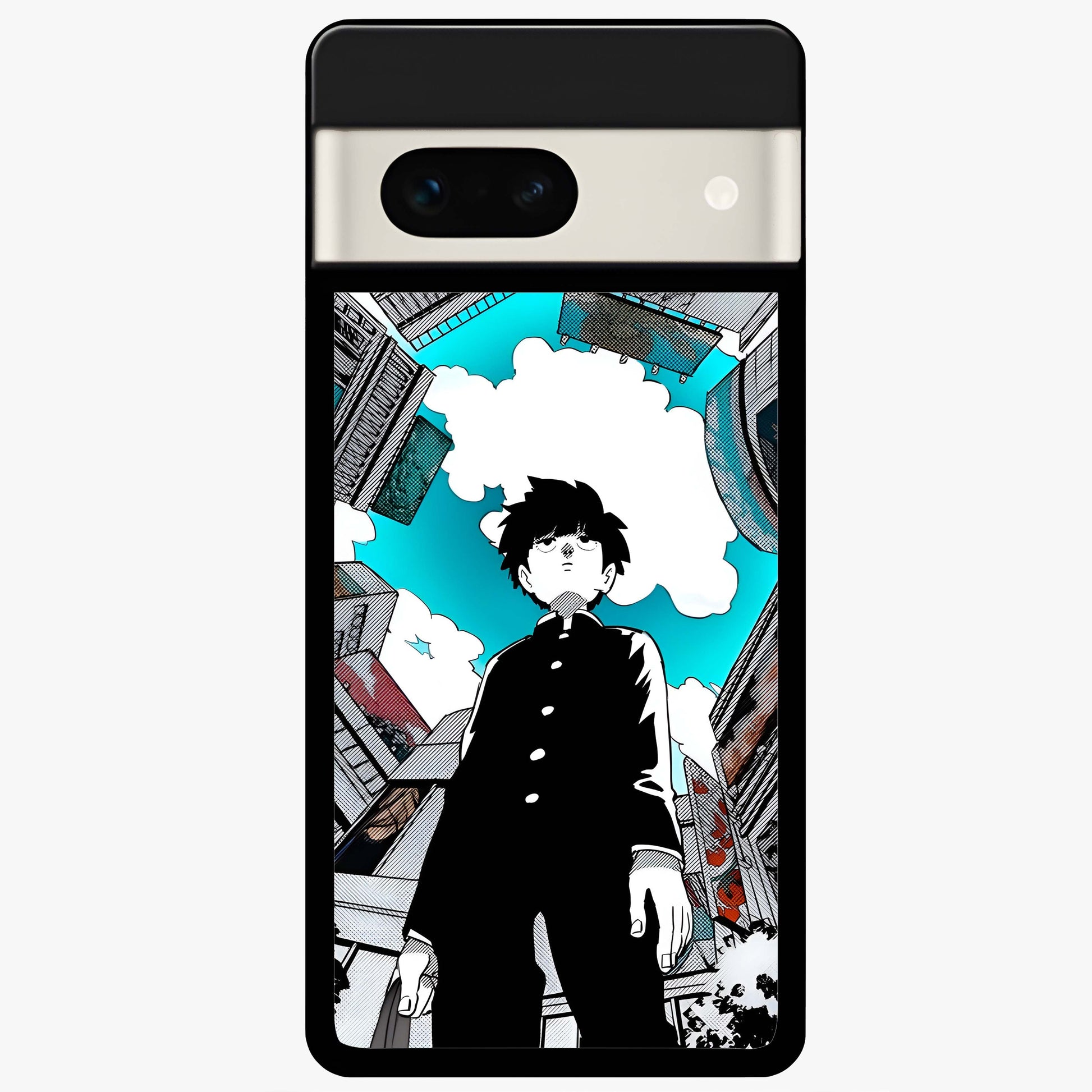 Silent Psychic Awakening Glass Case showing flat back view with mystical psychic themed artwork and glossy glass finish.