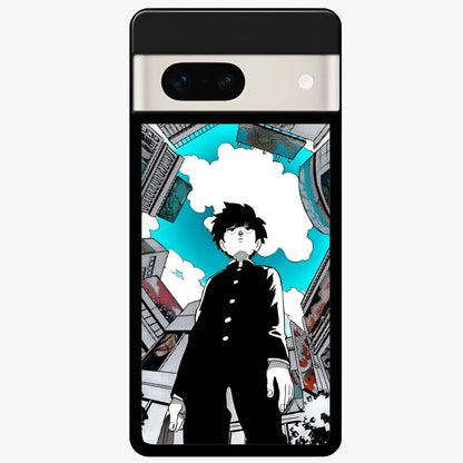 Silent Psychic Awakening Glass Case showing flat back view with mystical psychic themed artwork and glossy glass finish.