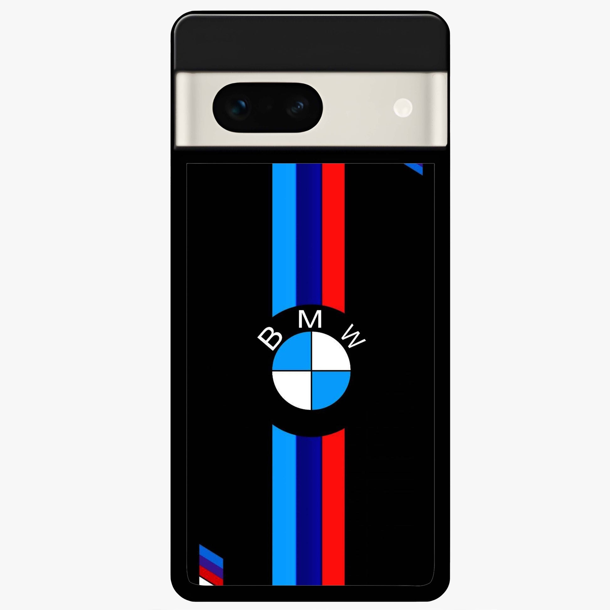 Turbo BMW Beast Glass Case showing flat back view with high performance sports car artwork and glossy glass finish.