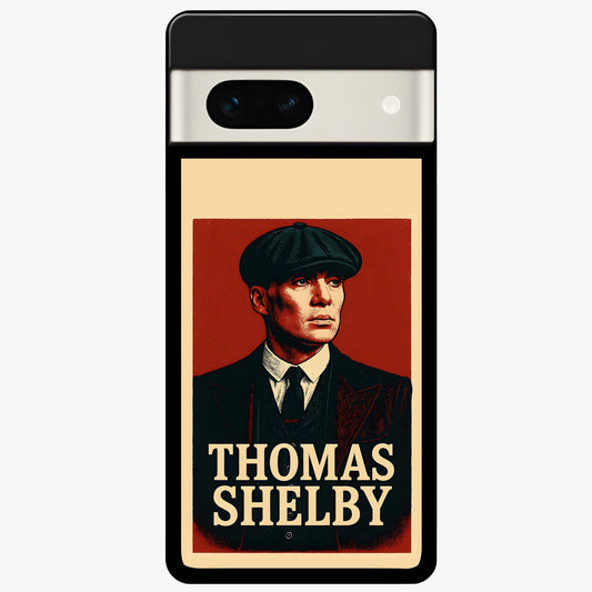 Vintage Mafia Authority Glass Case showing flat back view with bold vintage mafia inspired artwork and glossy glass finish.