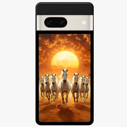 Wild Sunset Majesty Glass Case showing flat back view with majestic sunset landscape artwork and glossy glass finish.