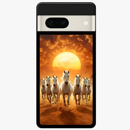 Wild Sunset Majesty Glass Case showing flat back view with majestic sunset landscape artwork and glossy glass finish.