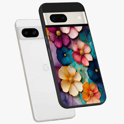Artlyn Grace Flower Pattern Glass Case displayed in angled mockup highlighting delicate flower pattern design and smooth glass surface.