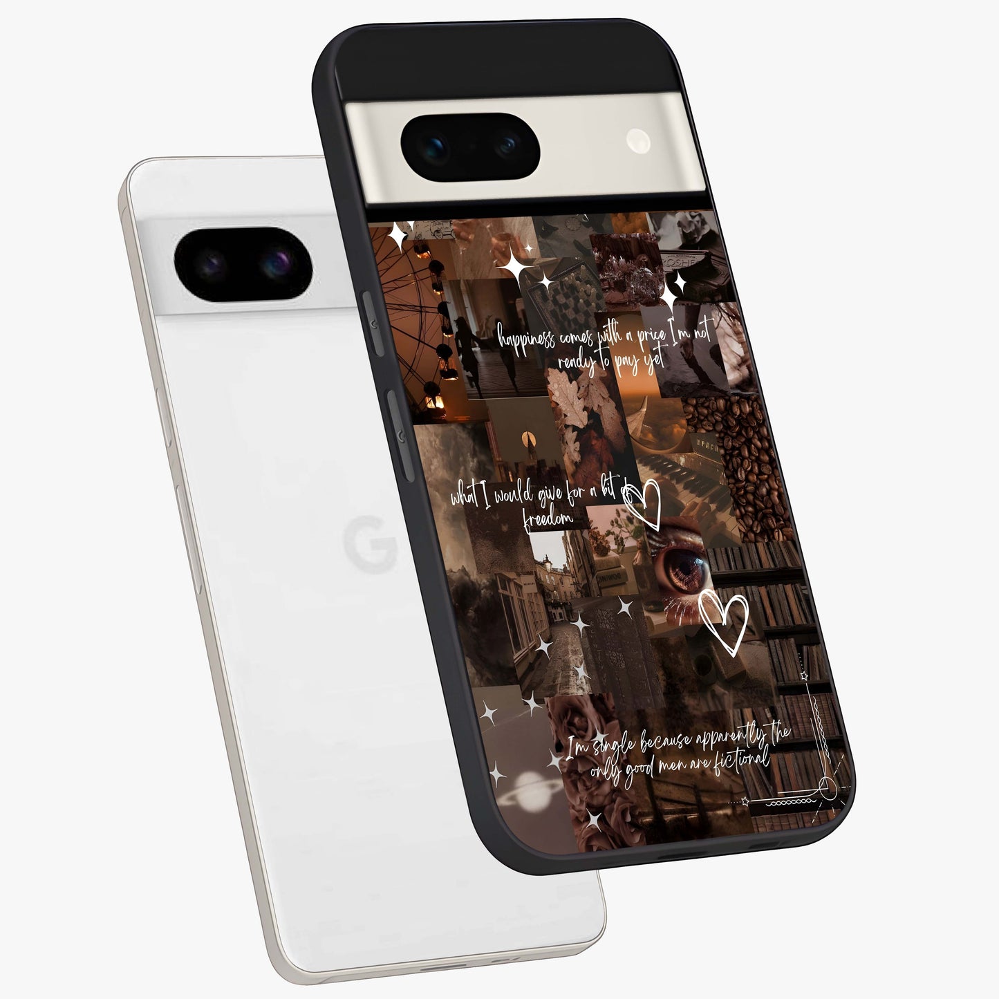 Bittersweet Aesthetic Chaos Glass Case displayed in angled mockup highlighting expressive abstract artwork and edgy aesthetic theme.