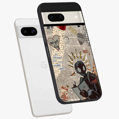 City Dream Sketch Glass Case displayed in angled mockup highlighting minimal city illustration with aesthetic sketch style.