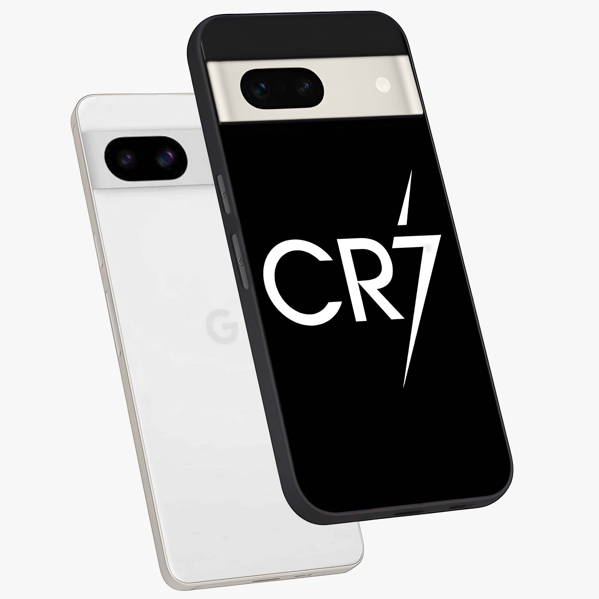 Cr7 Elite Strike Glass Case displayed in angled mockup highlighting powerful sports graphic with bold athletic theme.