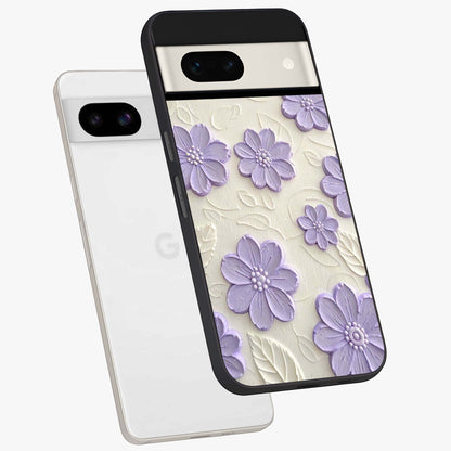 Floral Wall Art With Purple Flowers Glass Case displayed in angled mockup highlighting vibrant purple floral illustration with artistic aesthetic.