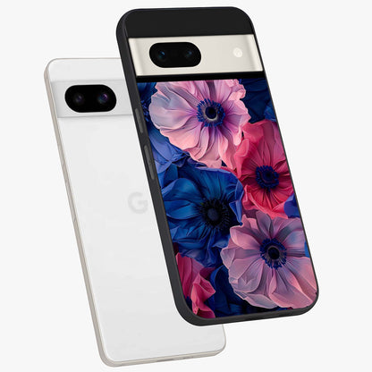Flower Paper Art Pattern Glass Case displayed in angled mockup highlighting layered paper flower design with artistic aesthetic.
