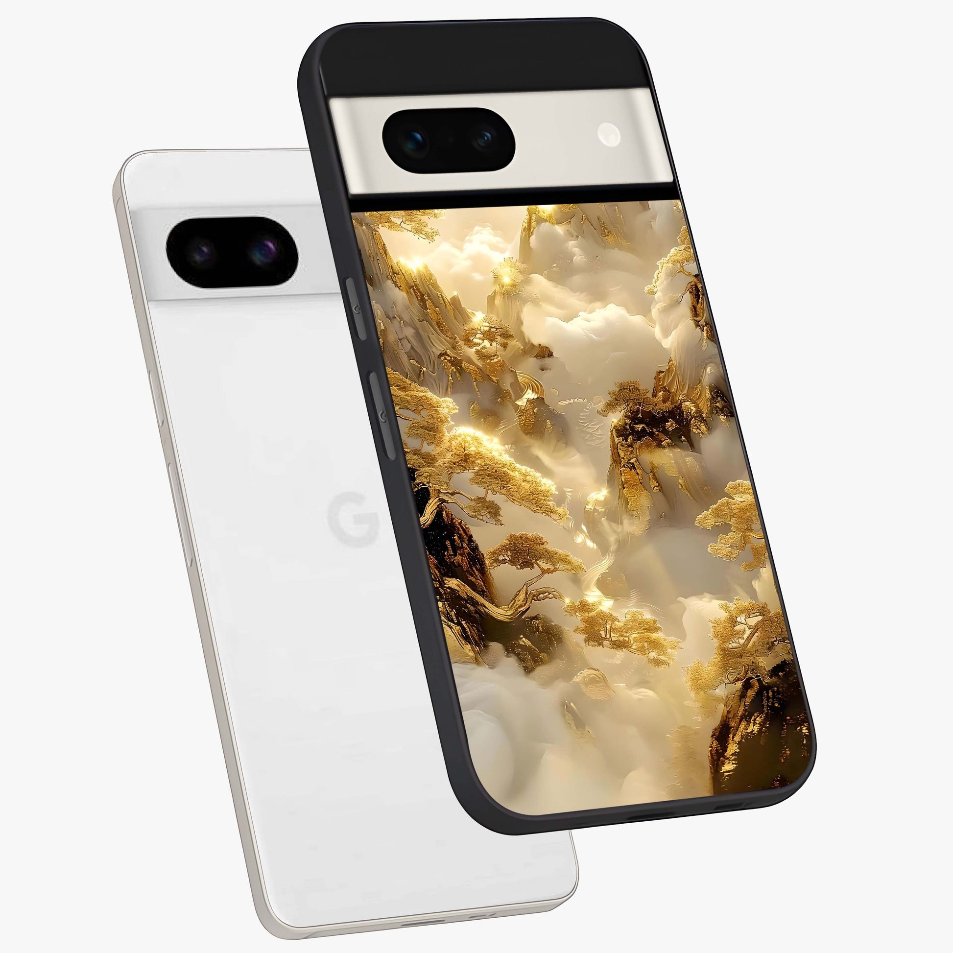 Gates Of Illumination Glass Case displayed in angled mockup highlighting radiant portal inspired design with fantasy aesthetic.