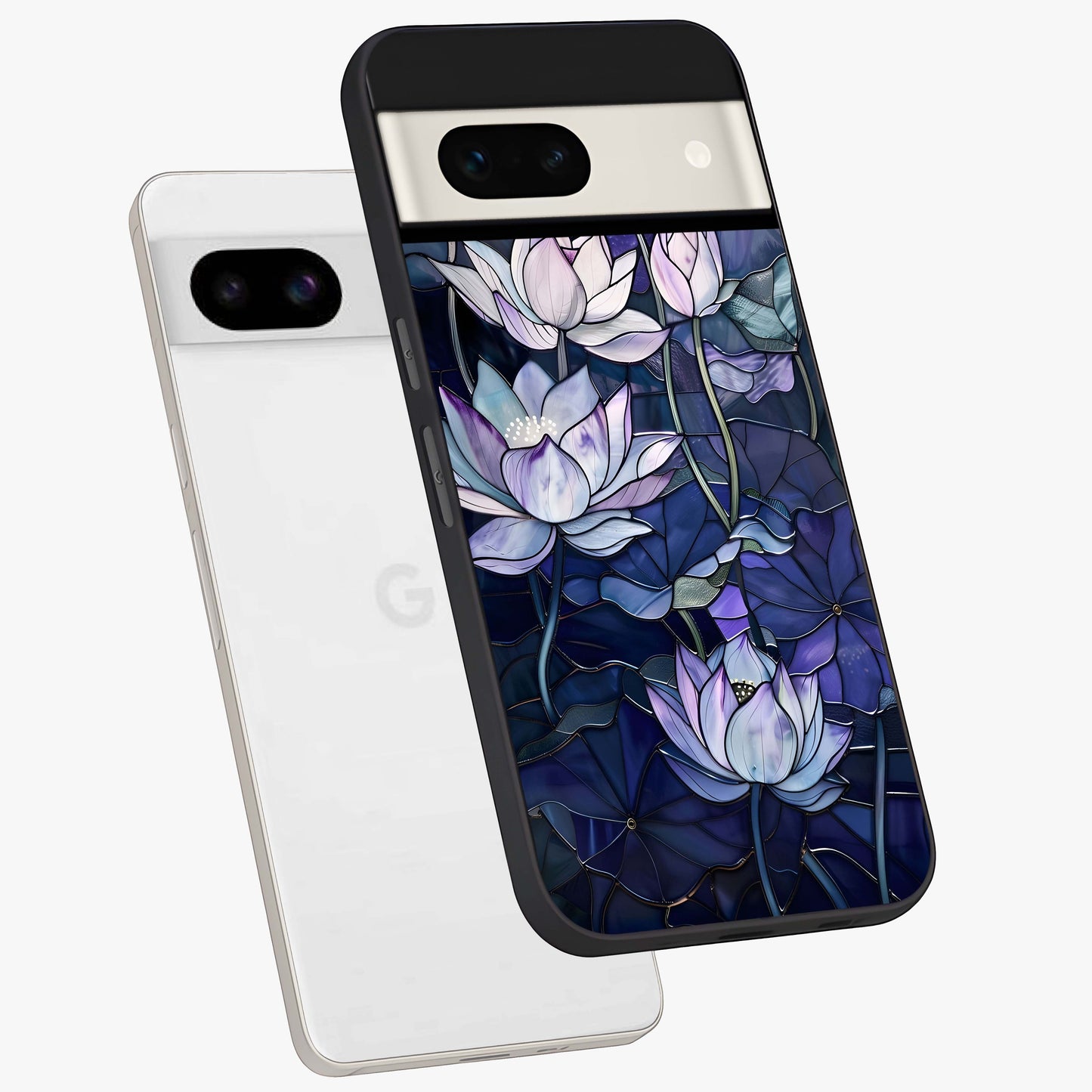 Gloss Petal Rush Glass Case displayed in angled mockup highlighting vibrant petal design with elegant floral aesthetic.