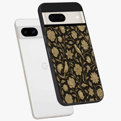 Golden Evil Eye Mandala Glass Case displayed in angled mockup highlighting protective evil eye symbol with golden mandala design.