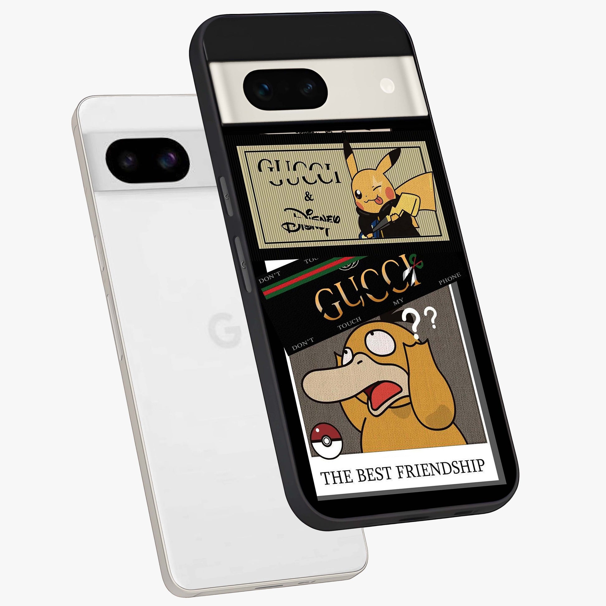 Gucci Play Mashup Glass Case displayed in angled mockup highlighting stylish fashion mashup design with bold aesthetic.