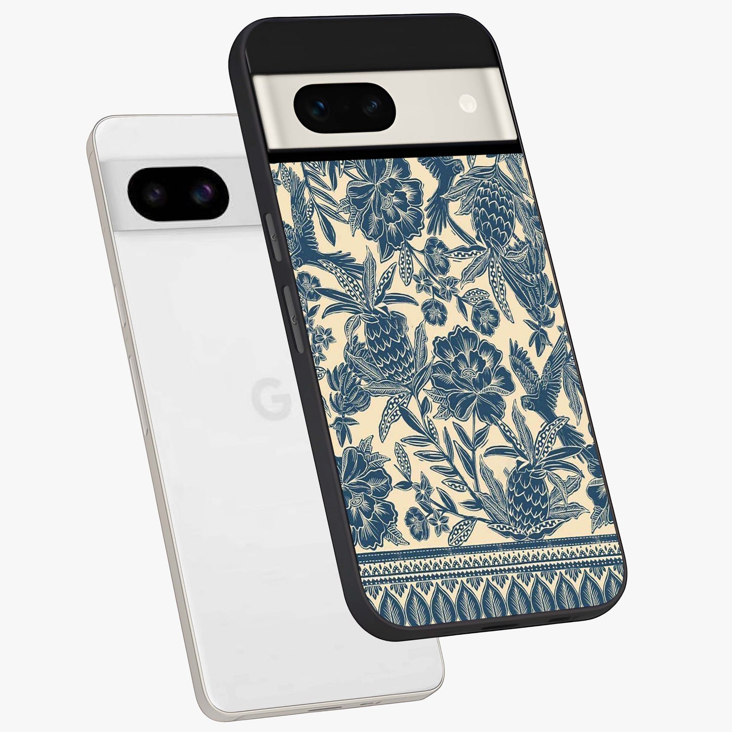 Heirloom Wild Bloom Glass Case displayed in angled mockup highlighting botanical bloom design with classic aesthetic style.
