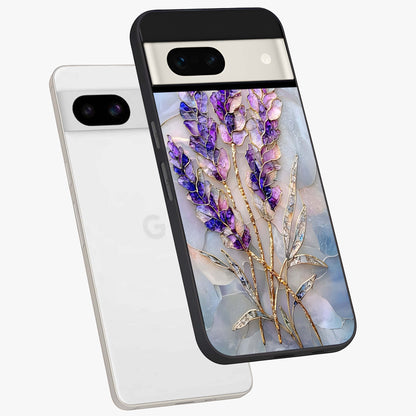 Lavender Dream Glow Glass Case displayed in angled mockup highlighting dreamy purple glow design with soft artistic style.