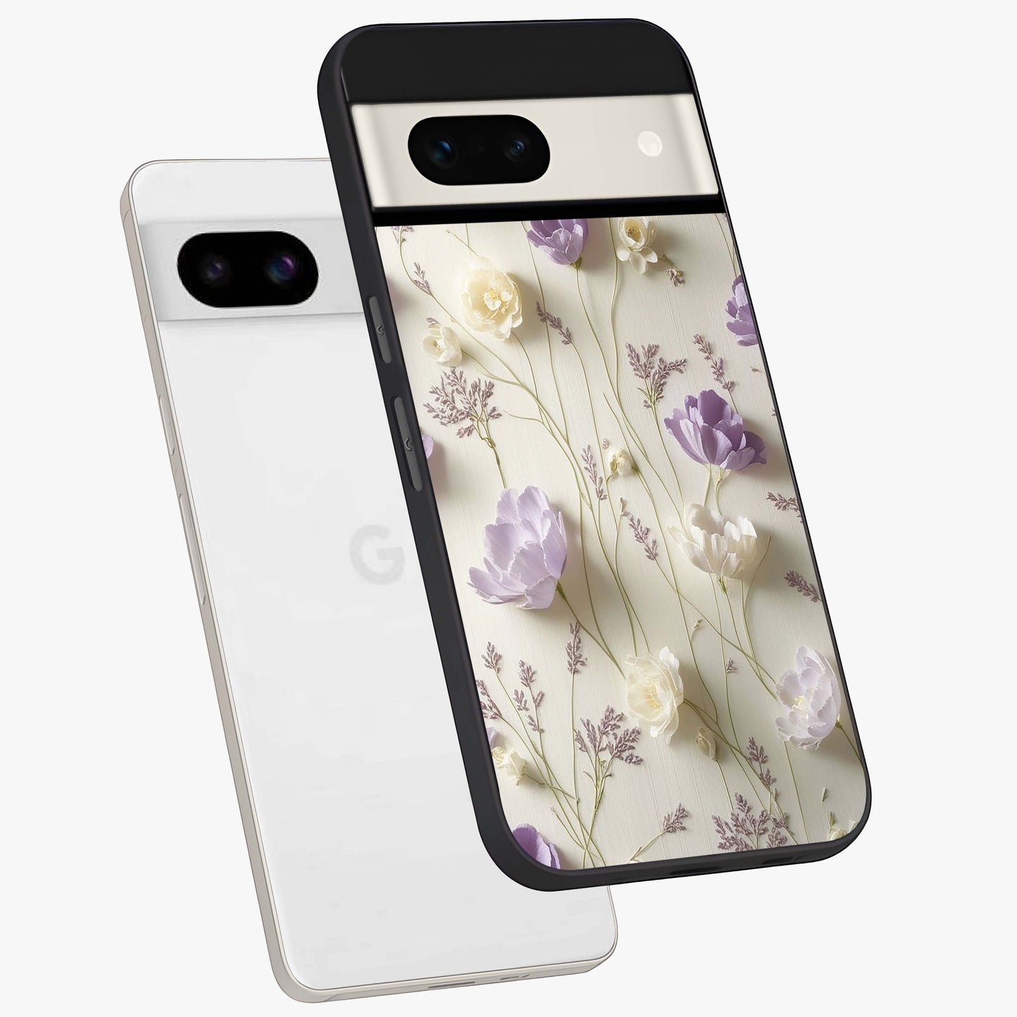 Lilac Breeze Harmony Glass Case displayed in angled mockup highlighting calm lilac breeze design with soothing aesthetic style.