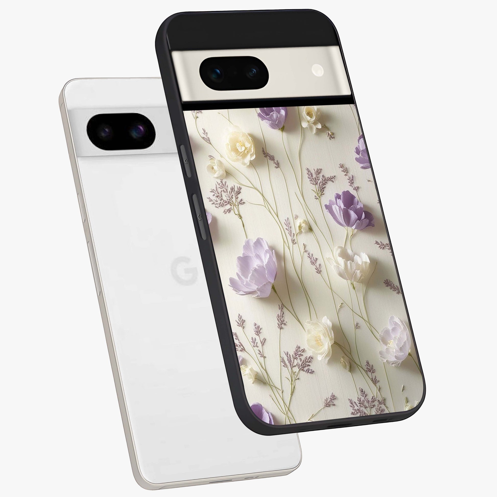 Lilac Breeze Harmony Glass Case displayed in angled mockup highlighting calm lilac breeze design with soothing aesthetic style.
