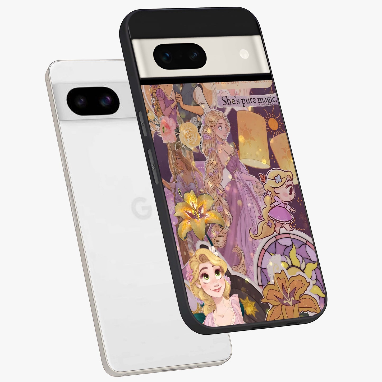 Magical Tangled Dream Glass Case displayed in angled mockup highlighting whimsical fantasy design with magical aesthetic.