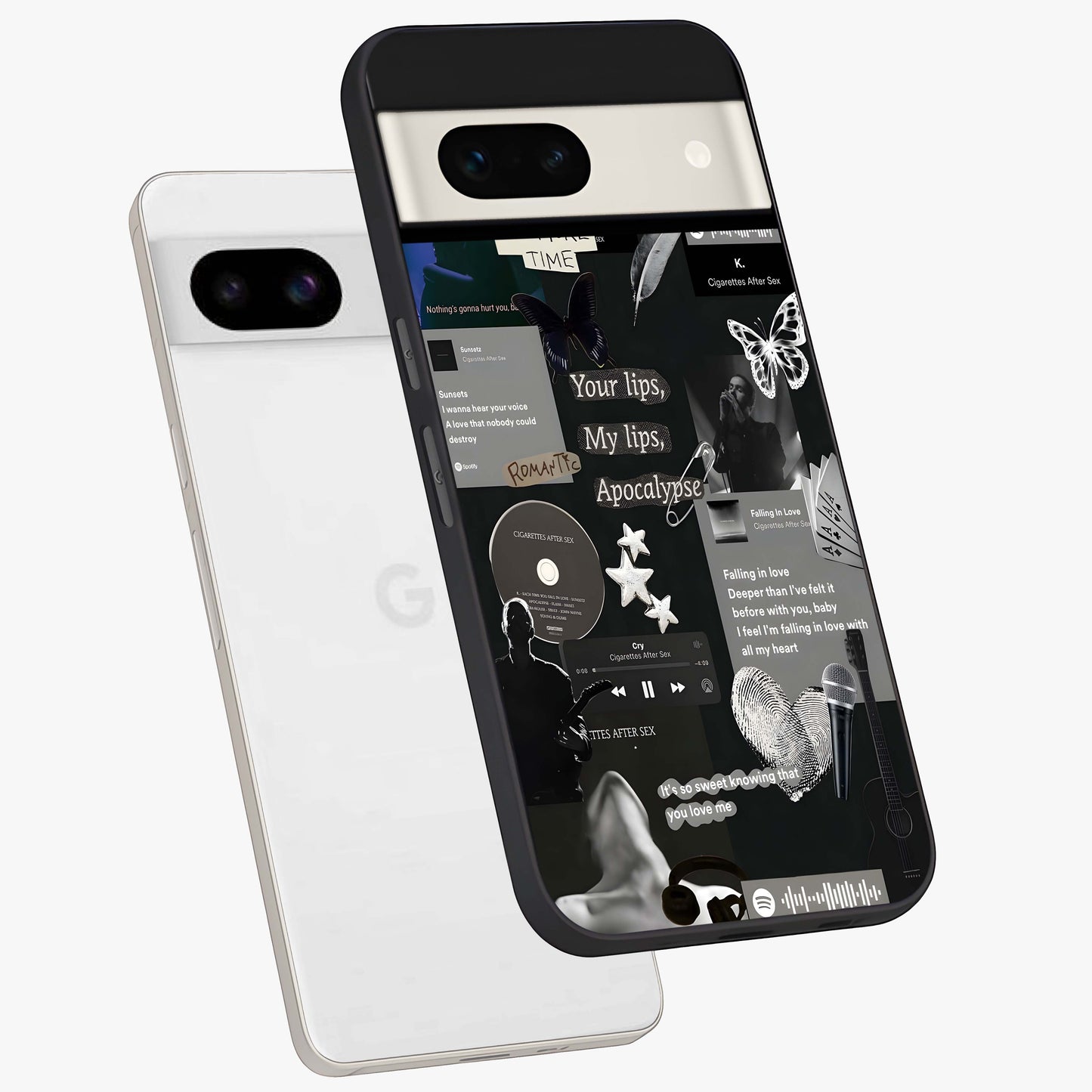 Midnight Love Echo Glass Case displayed in angled mockup highlighting elegant love inspired design with deep aesthetic style.