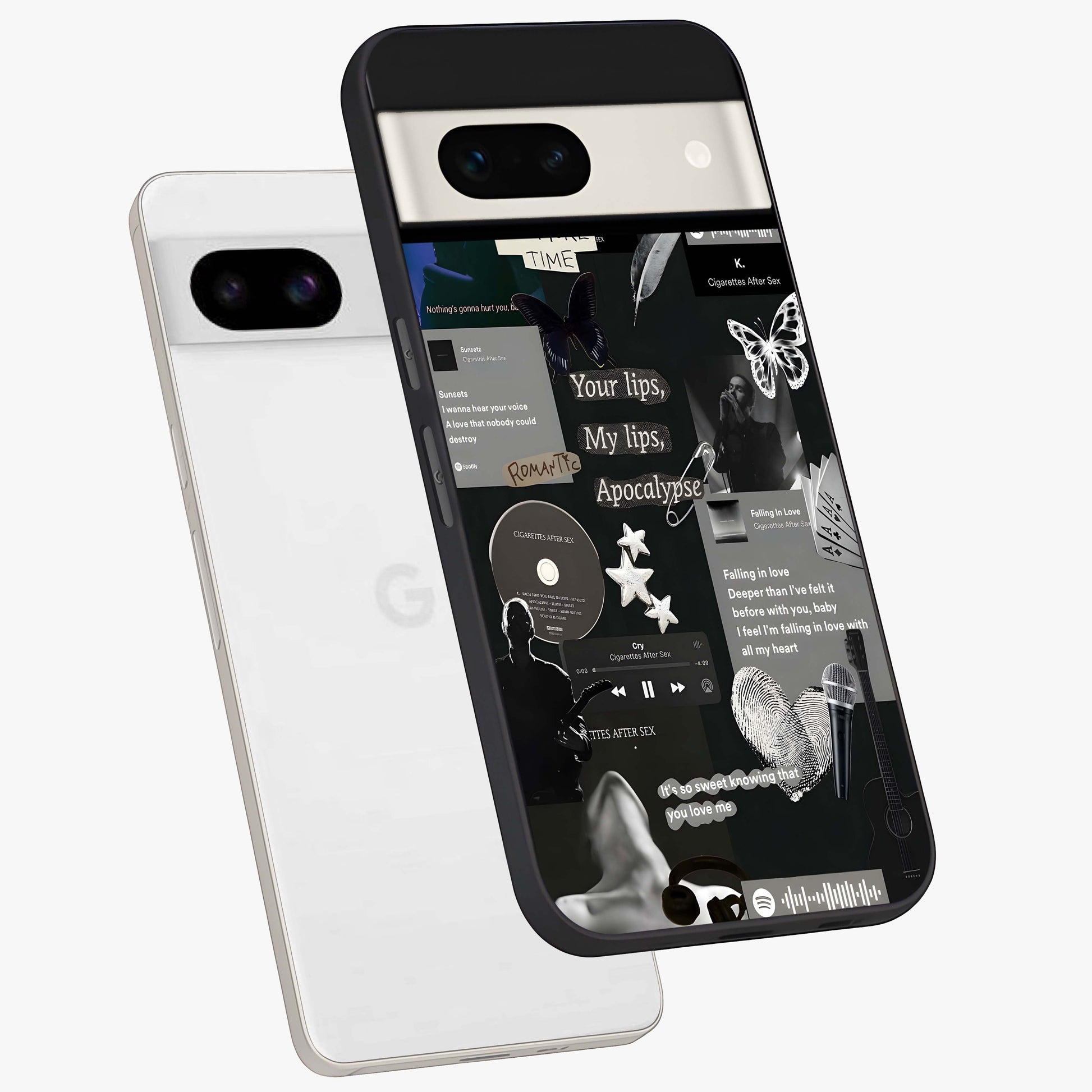 Midnight Love Echo Glass Case displayed in angled mockup highlighting elegant love inspired design with deep aesthetic style.