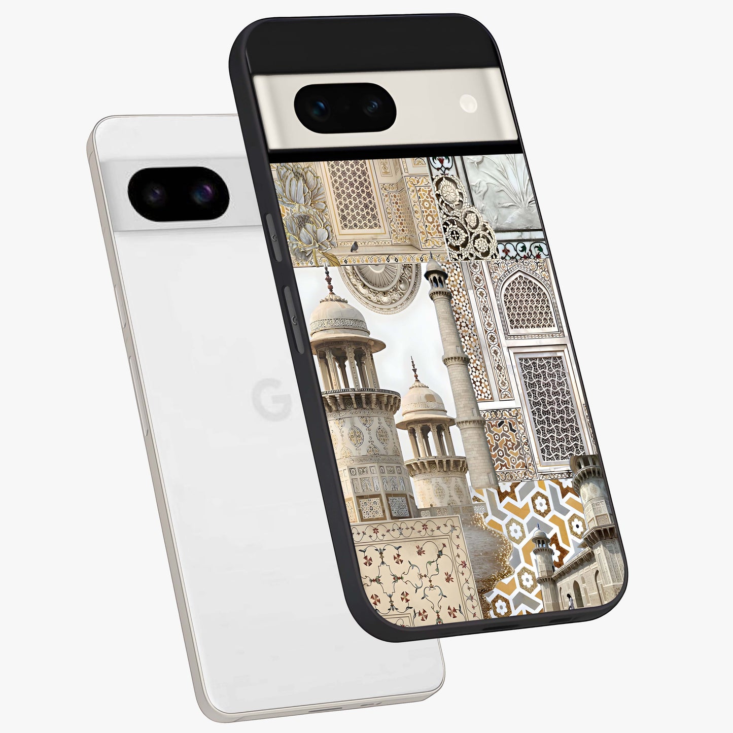 Mughal Marble Legacy Glass Case displayed in angled mockup highlighting elegant heritage marble artwork with royal aesthetic.
