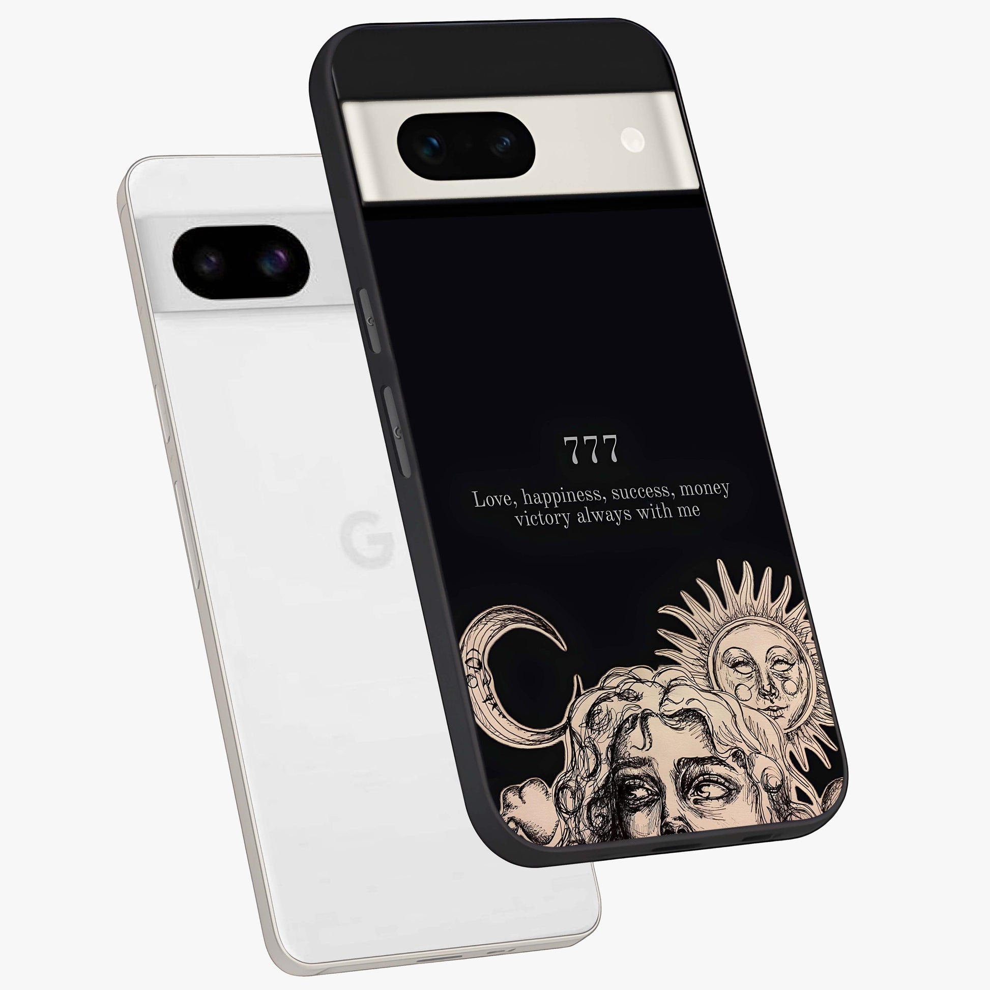 Mystic Victory Aura Glass Case displayed in angled mockup highlighting energetic aura design with bold mystical aesthetic.