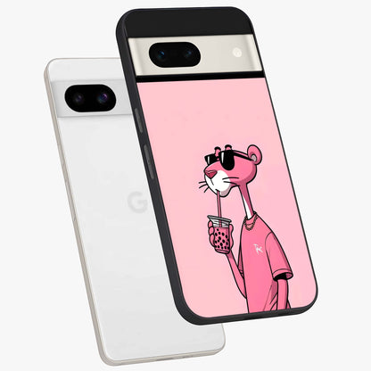 Pink Panther Glass Case displayed in angled mockup highlighting playful cartoon character design with vibrant pink aesthetic.