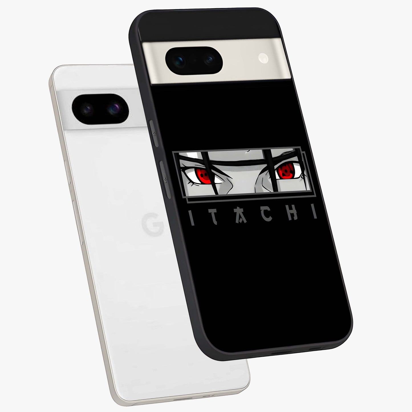 Scarlet Gaze Dominance Glass Case displayed in angled mockup highlighting intense visual design with bold scarlet aesthetic.
