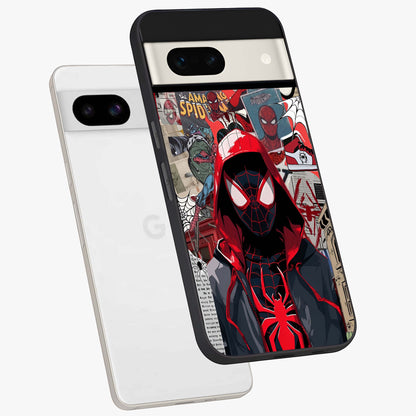 Spider Collage Street Glass Case displayed in angled mockup highlighting dynamic street style collage design with comic aesthetic.