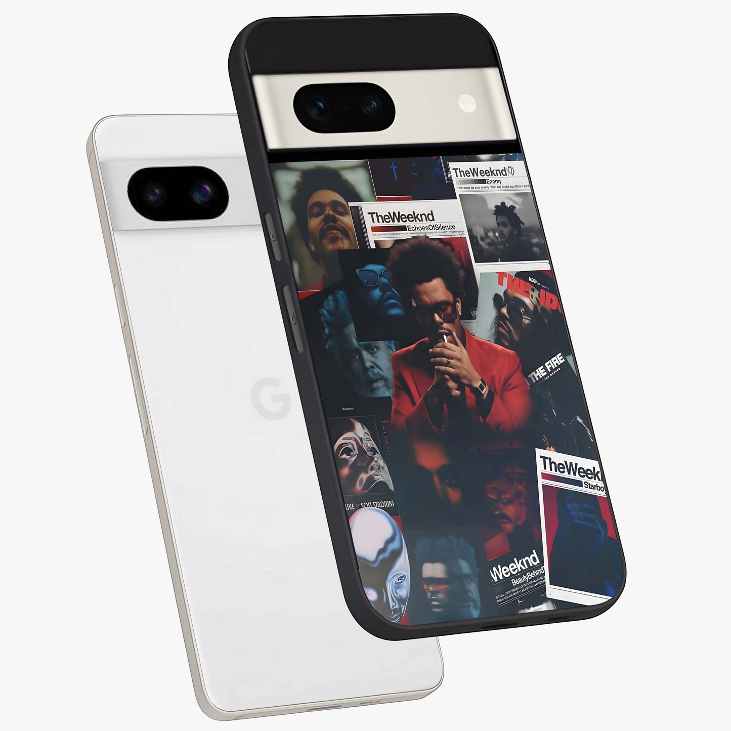 The Weeknd Glass Case displayed in angled mockup highlighting stylish pop culture inspired design with modern aesthetic.