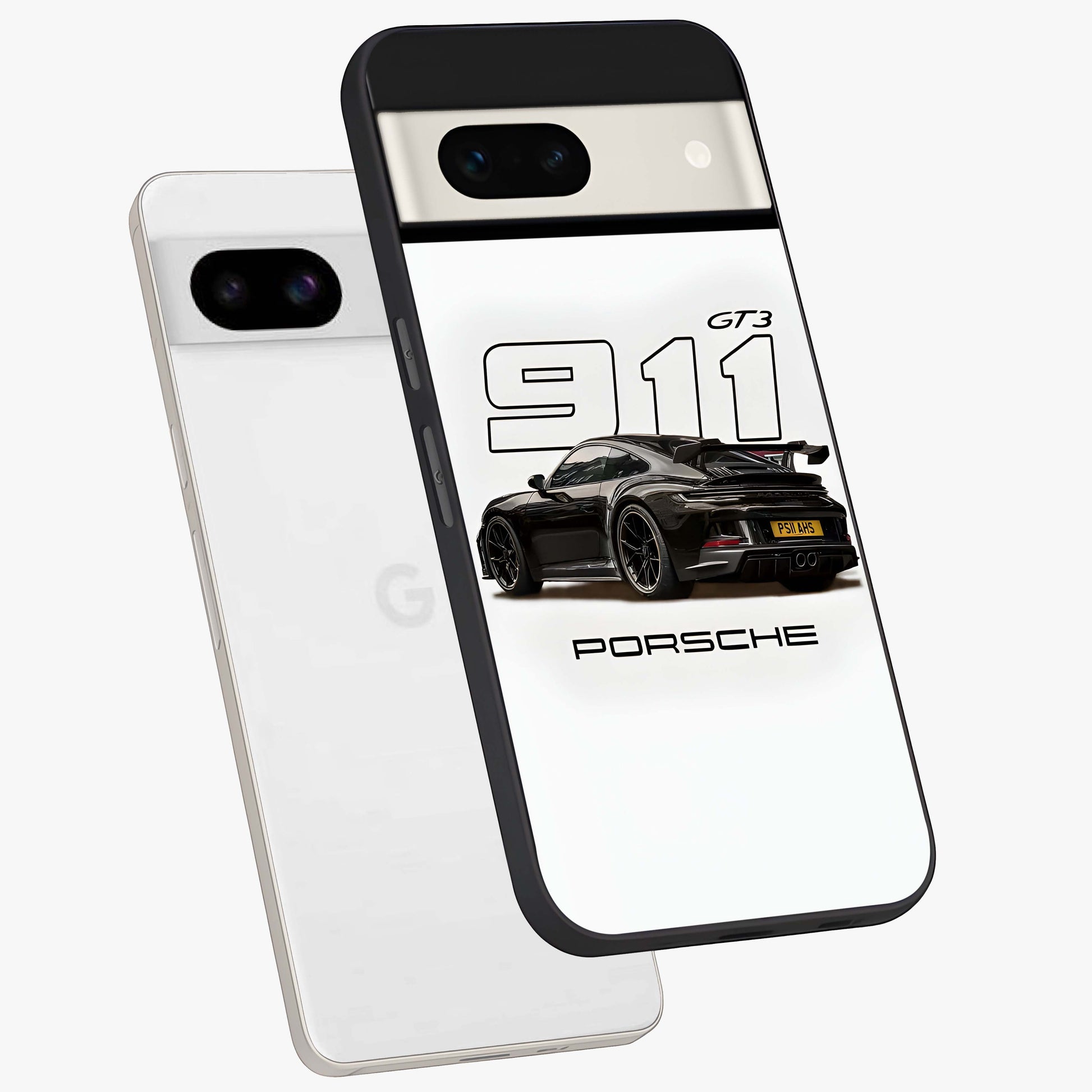 Turbo Legacy Icon Glass Case displayed in angled mockup highlighting dynamic automotive design with performance aesthetic.