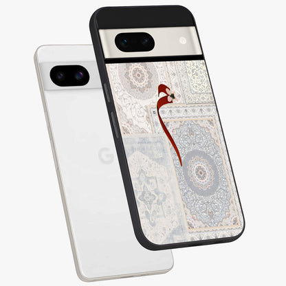 White Aesthetic Bow Glass Case displayed in angled mockup highlighting clean bow design with soft aesthetic style.