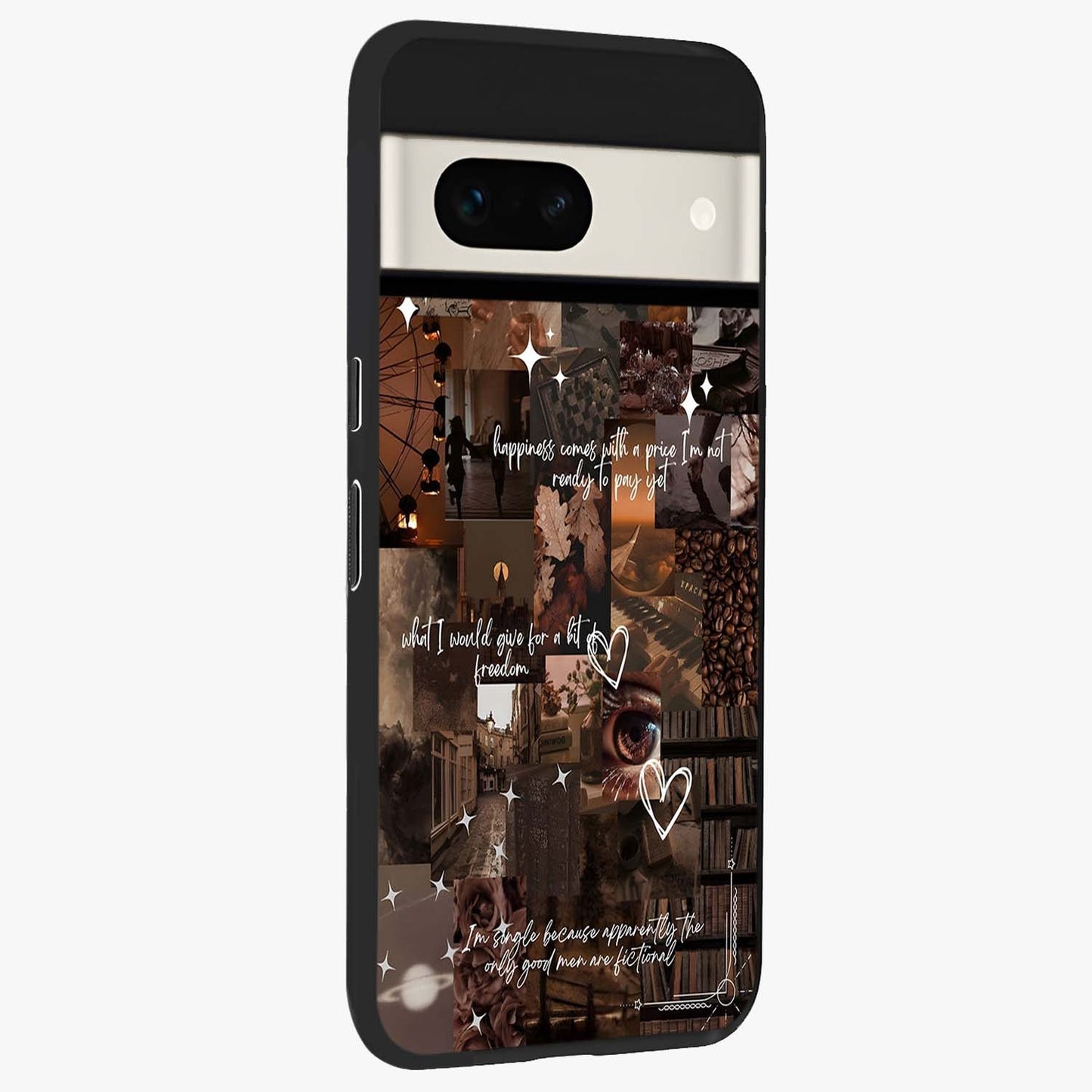 Bittersweet Aesthetic Chaos Glass Case upright view showcasing bold artistic chaos design with modern aesthetic style.