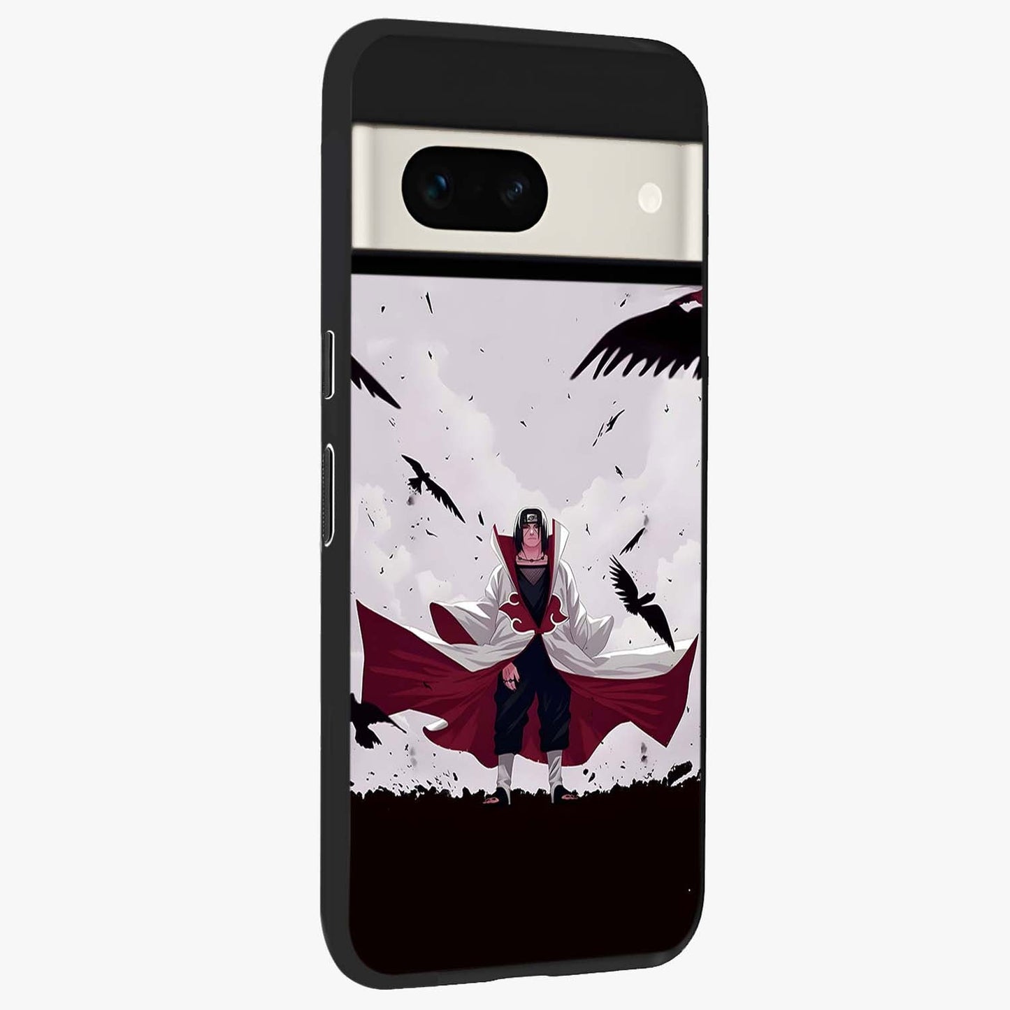 Crimson Crow Ascension Glass Case upright view showcasing dramatic crow artwork with bold gothic theme.