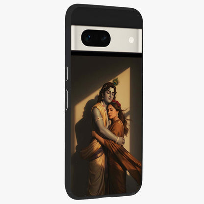 Divine Eternal Love Glass Case upright view showcasing graceful spiritual artwork with eternal love theme.