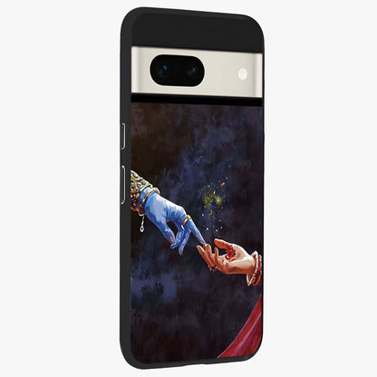 Divine Touch Eternal Glass Case upright view showcasing peaceful spiritual artwork with eternal divine theme.