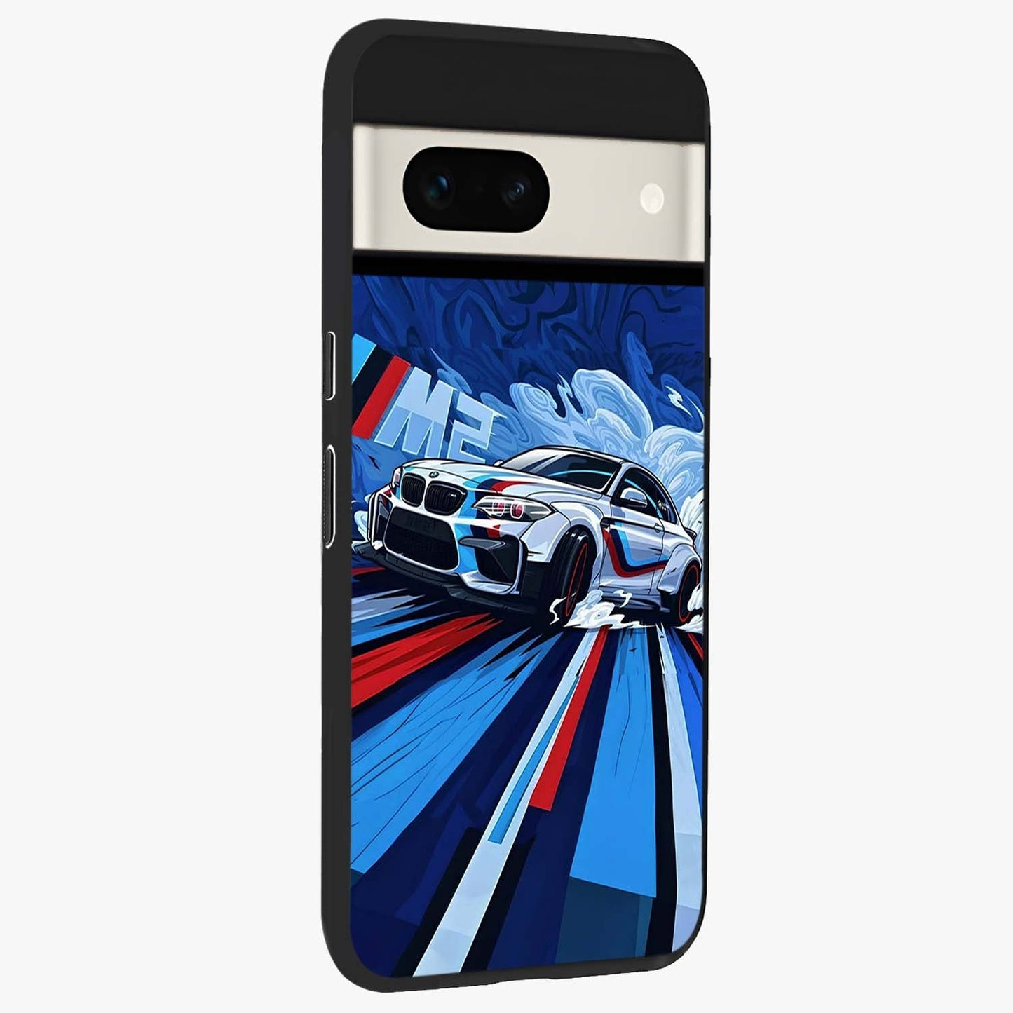 Drift Power Rush Glass Case upright view showcasing high speed racing artwork with bold automotive theme.