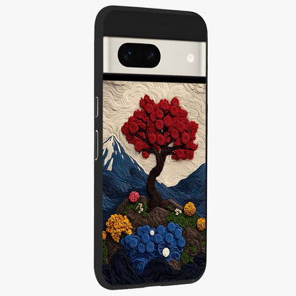Eternal Nature Tapestry Glass Case upright view showcasing elegant nature tapestry design with decorative style.