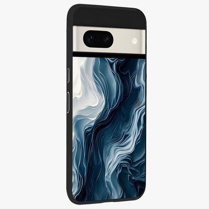 Ethereal Paper Marble Glass Case upright view showcasing smooth marble artwork with refined minimalist theme.