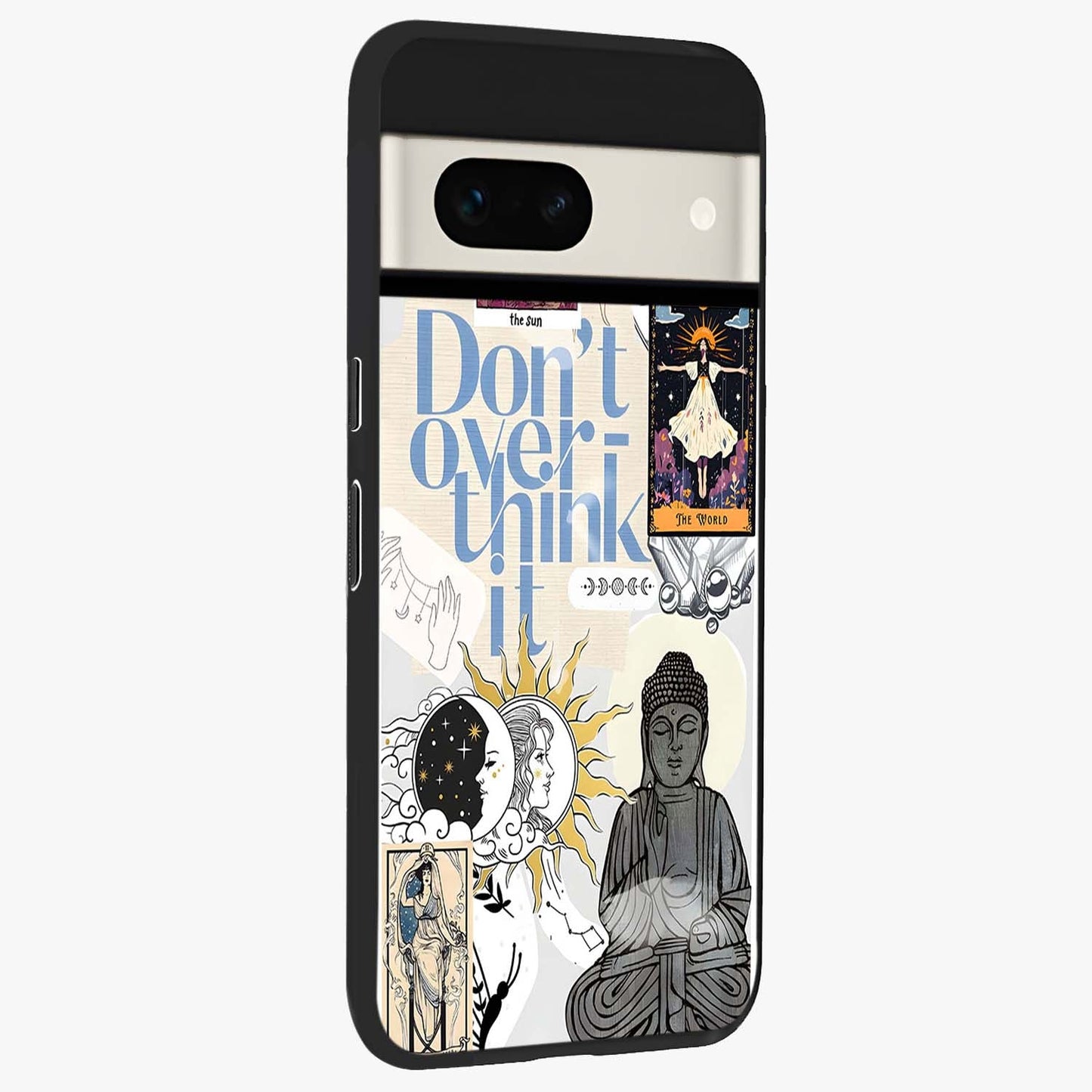 Ethereal Thoughts Glass Case upright view showcasing delicate artistic composition with peaceful dreamy theme.