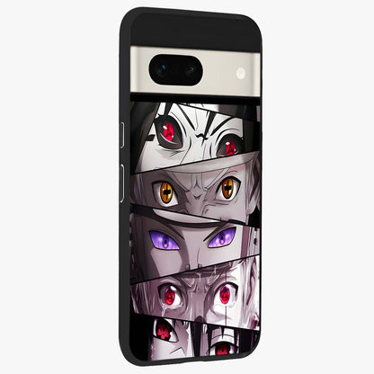 Eyes of Destiny Glass Case upright view showcasing symbolic eye artwork with dramatic artistic theme.